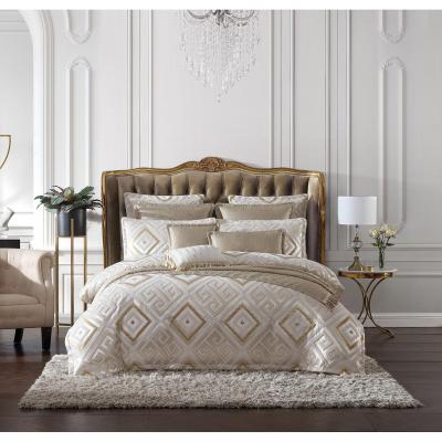 Davinci Santos Snow Yarn Dyed Chenille Jacquard Quilt Cover Set | Super King Bed | Snow